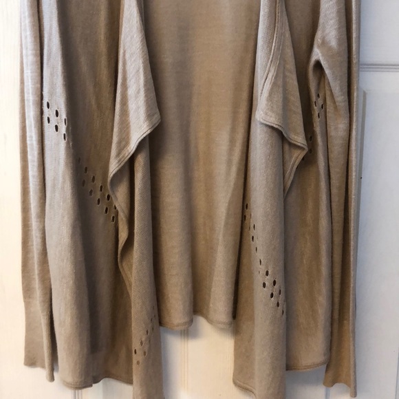 LOFT draped beige cardigan  NWOT - Picture 2 of 4